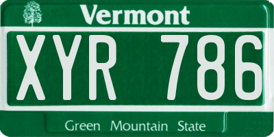 VT license plate XYR786
