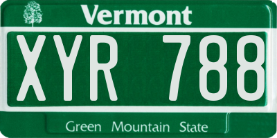 VT license plate XYR788