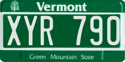 VT license plate XYR790