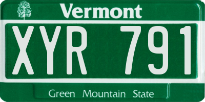 VT license plate XYR791