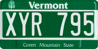 VT license plate XYR795