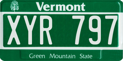 VT license plate XYR797
