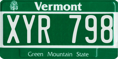 VT license plate XYR798