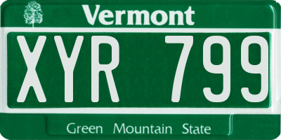 VT license plate XYR799