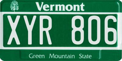 VT license plate XYR806