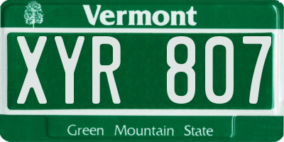 VT license plate XYR807