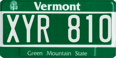 VT license plate XYR810