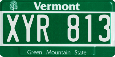 VT license plate XYR813