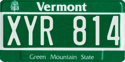 VT license plate XYR814