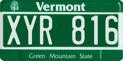 VT license plate XYR816