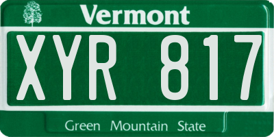 VT license plate XYR817