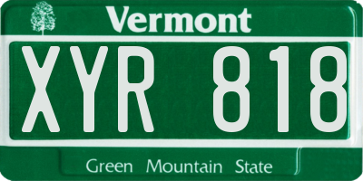 VT license plate XYR818