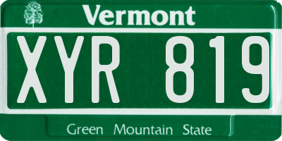 VT license plate XYR819