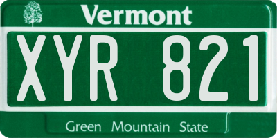 VT license plate XYR821