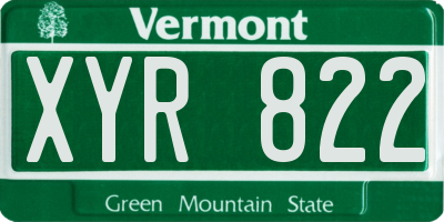 VT license plate XYR822