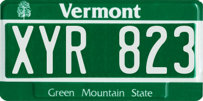 VT license plate XYR823