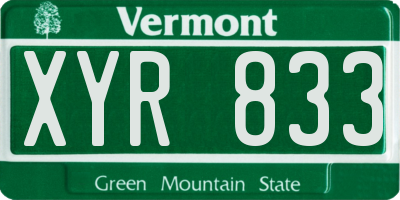 VT license plate XYR833