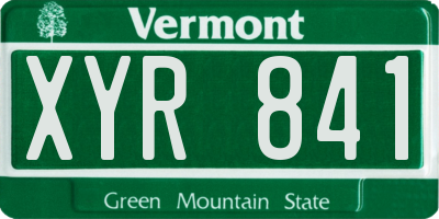 VT license plate XYR841