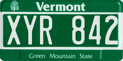 VT license plate XYR842