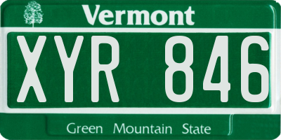 VT license plate XYR846