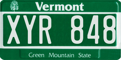 VT license plate XYR848