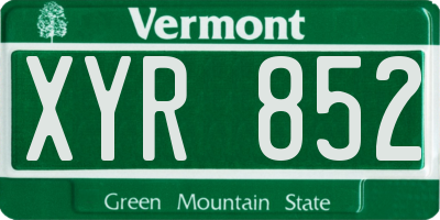 VT license plate XYR852