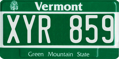 VT license plate XYR859