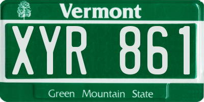 VT license plate XYR861