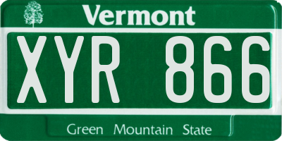 VT license plate XYR866