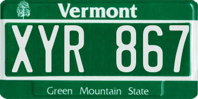 VT license plate XYR867
