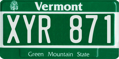 VT license plate XYR871