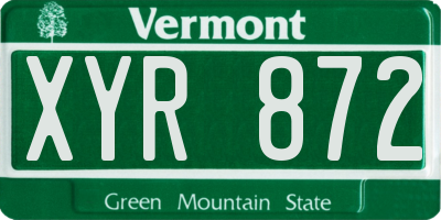 VT license plate XYR872