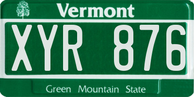 VT license plate XYR876