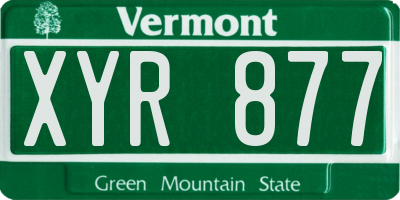 VT license plate XYR877