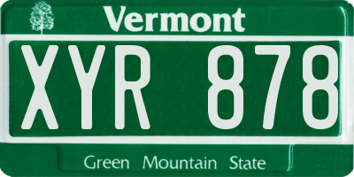 VT license plate XYR878
