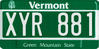VT license plate XYR881