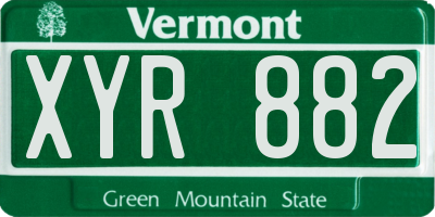 VT license plate XYR882