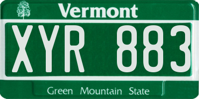 VT license plate XYR883