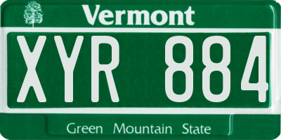 VT license plate XYR884