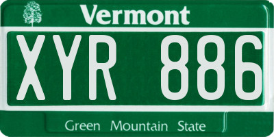 VT license plate XYR886