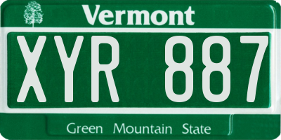 VT license plate XYR887
