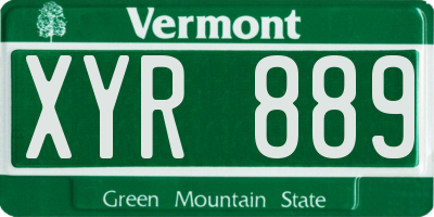 VT license plate XYR889