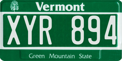 VT license plate XYR894
