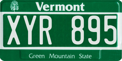 VT license plate XYR895