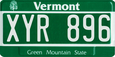VT license plate XYR896