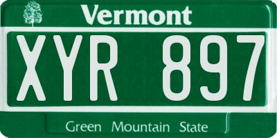VT license plate XYR897