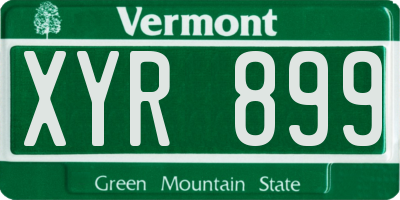 VT license plate XYR899