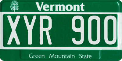 VT license plate XYR900
