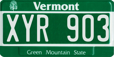 VT license plate XYR903