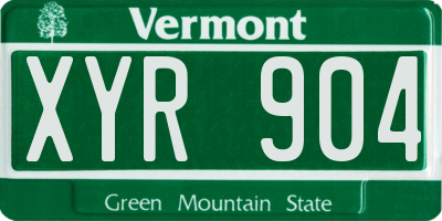 VT license plate XYR904